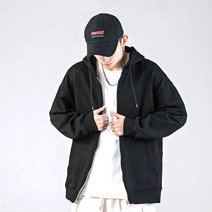 얇은 후드 집업 학생 교복 간절기 무지 블랙 그레이 오버핏