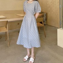 얇고 가벼운 살랑살랑느낌 스퀘어넥 토트퍼프원피스 오피스룩 mg151ea