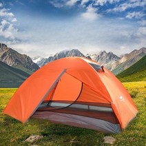 차박텐트 터널형 오토 대형돔텐트 더블 레이어 야외 캠핑 방수 다인, 2-3인용텐트유리기둥-파란색