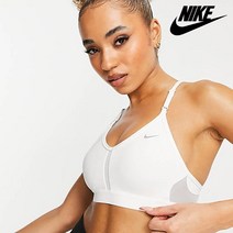 나이키 드라이핏 인디 라이트 서포트 스포츠 브라 빅스우시 화이트 여성