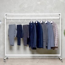 DIYSTORY L24 1단행거 1800, 1800mm 화이트/바퀴 추가