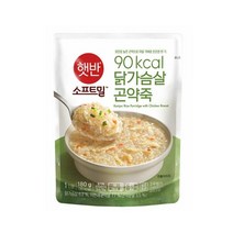 CJ제일제당 레토르트 햇반 소프트밀 닭가슴살 곤약죽 1인분 간단한아침메뉴 자취음식 180g 가정간편식 저녁메뉴추천, 2개