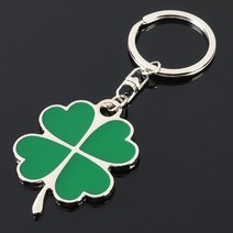 도매팜 1+1 네잎클로버 행운이 찾아오는 키링 키홀더 열쇠고리 장식품, 1개+1개