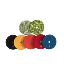 1 세트 4 인치 100mm 5 단계 연마 습식 패드 디스크 다이아몬드 도구 돌 대리석 화강암 타일 유연한 연 삭, [02] 0, [01] 4 inch 100mm