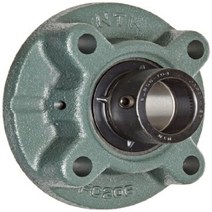 NTN UELFC206-104D1 Light Duty Piloted Flange Bearing 4 Bolts Eccentric Lock Regreasable Contact, 1, 4-29/32