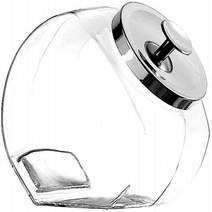 [anchorhocking] Clear Anchor Hocking Glass Penny Candy Jar with Chrome Cover 1/2 Gallon, 1