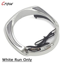 할리 CVO 투어링 일렉트라 글라이드 스트리트 트라이 2014 업용 앰버 방향 지시등 LED 헤드라이트 베젤 바, 04 B2