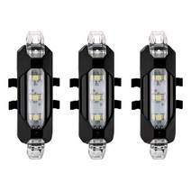 EL-918 자전거 후미등 USB 충전, 화이트 3개, 3개