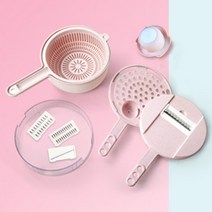 Vegetable Cutter Grater Vegetables Slicers Shredders Slicer Peeler Carrot Fruit 6 In 1 Gadgets V, 하나, PinkRoundsharp