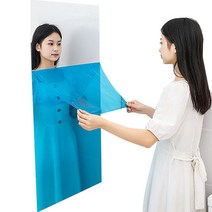 로아 초간편 부착식 거울 시트지 노프레임 사각 미러, 60x100