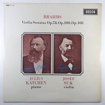 (중고LP) 브람스 바이올린 소나타 1번 1번 3번 바이올린 요세프 수크. 피아노 줄리어스 카첸 1973년 라이센스 (미사용 자켓 음반 상태 AA)