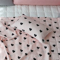 디케이홈 여름 쿨 아기침구 세트 - 인견 낮잠이불 베이비 사이즈, 블랙하트