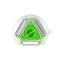 아이디어 상품 기발한 3 in 1 매직 트리오 다목적 필러 세트 슬라이서 스테인레스 스틸 슈레더 슈레더 멀티 가죽 블레이드 강판 주방 도구, 초록, 1개