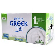 코스트코 풀무원 다논 그릭요거트 달지않은 플레인 1520g(95g x 16컵) 유산균, 단품