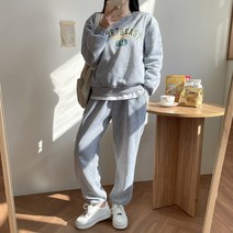 르엠마 SET [기모안감] 맨투맨 조거팬츠 여자트레이닝세트 홈웨어 츄리닝 여성트레이닝세트 여자운동복 여성운동복 기모 여성 긴팔 트레이닝 세트 81401