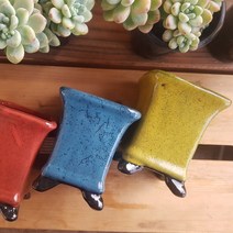 다육 다육 화분 - 긴사각 다육화분 (3개세트 ), 1번- 색상별 3개세트