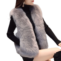 Baocn 모조퍼 베스트 여성 인조밍크 조끼 숏 코트 23829