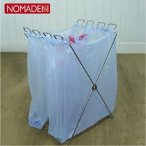 ㈜노마드 캠핑용 스테인레스 접이식 분리수거대 화장실휴지통