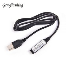 0.5m 1m RGB 컨트롤러 5V USB 커넥터 케이블 4 핀 라인 조광기 3 키 5050 2835 LED 스트립 리본 TV 백라이트 조명, 1pcs