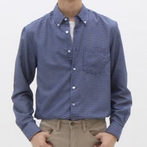 더셔츠스튜디오 네이비 루즈핏 도트 프린트 버튼다운 셔츠