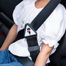 재미월드 차량 벨트 목걸림방지 어린이 성인 높이조절 안전보조벨트, 블랙 2p세트