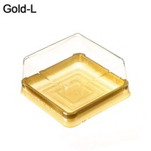 50pcs 플라스틱 광장 문 케이크 상자 계란 노 른 자 퍼프 컨테이너 황금 포장 멀티 크기 컵 케 잌은 결혼식 파티, 02 gold_01 S