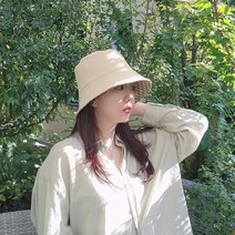 느와드코코 양면 체크 패턴 사계절 리버시블 벙거지 버킷햇 모자