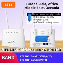 핫딜 a604r ax2004m B311B IPTV 네트워킹 USB 모뎀 3G 와이파이 4000mAh 배터리 포켓 무선 라우터 4G SIM 카드 LTE 모바일 핫스팟 32 사용, [01] EU 플러그, [01] Oceania Version, 9.Africa Version  EU 플러그