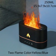 USB 휴대용 초음파 가습기 에센셜 오일 디퓨저 공기 청정기 시뮬레이션 불꽃 모양 아로마 테라피, 03 250ML Humidifier