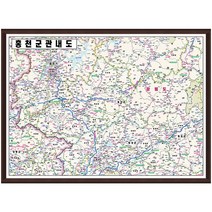 [지도코리아] 홍천군 관내도 150*111cm (액자 중형) 홍천 지도 전도