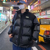 JUST FEEL!NG 경량패딩 윈터 코트 남자 루즈핏 집업 하이넥 경량 두꺼운 방한 보온 바람막이 패딩 자켓 점퍼