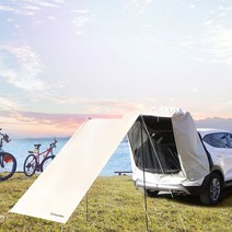 브리즈문 차박텐트 도킹텐트 꼬리 카 차량 용 텐트 쉘터 스텔스 카크닉, 크림베이지, XL, 02.폴대형(가랜드+앵두전구 증정)