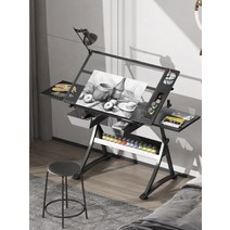 미술학원 책상 입시 학원 서예 미대 드로잉 아트 디자이너, 04.이젤 테이블+스툴+램프