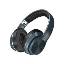 HiFi 무선 헤드폰 블루투스 호환 접이식 헤드셋 TF 카드/FM 라디오 스테레오 마이크 딥베이스 포함, [03] 파란