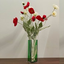 원더풀라이프 아치 아크릴 화병, 초록+투명