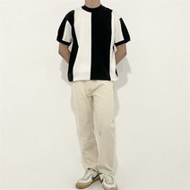 크롭 레귤러핏 데님 9부 크림진 청바지