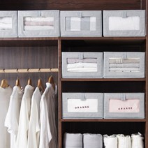 모든집 1+1 매일 쓰는 옷 정리 노하우 수납 바구니 공간 투명 리빙 박스, 01. 1+1 무지그레이-소