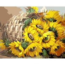 diy 명화그리기 diy 그림그리기 해바라기 유화그리기 세트 40x50cm, F