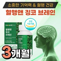 플라보놀 배당체 은행잎 추출물 징코 ginko 브레인 기억력 혈행 건강 개선 미네랄 비타민b 아연 아미노산 식 약 처 인증 부모님 어른 노인 여자 남자 건강 식품 선물 추천 3개월, ginko 징코 90정 (3개월분)