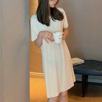 대의류 여름 옆트임 캐주얼루즈핏 코디 이지웨어 시원한 무지잠옷 실내복여자 쿨링아이스 여성 여행 무지롱 바캉스룩 옷쇼핑몰 편한옷 패션 휴가철 홈웨어룩 컬러 반팔 원피스 편한외출복