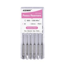 핸드 리머 볼트 6개/상자 AZDENT 치과 Endodontic Peeso 리머 파일 게이트 글라이드 드릴 32mm #1-6 #2 sta, 04 Peeso Size 2