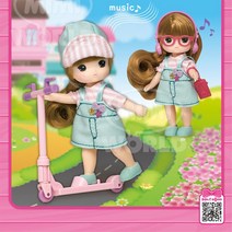 리틀 미미 꽃놀이 산책 킥보드 완구 예쁜 패션 마론인형 여신 드레스 공주 옷장 인형