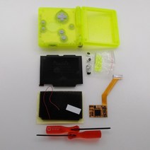 게임 액세사리 교체부품 GBA SP IPS LCD 키트 필요 없음 Gameboy Advance GBA SP LCD 백라이트 스크린 쉘용, GITD Clear Yellow