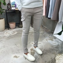 용된다 남자 스판 슬림핏 밴딩 카고 면바지