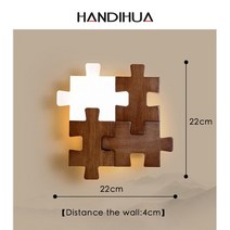 원목원두막 나무 벽 스콘스 LED 조명 창의적인 천연 램프 거실 옆 단색 장식 침실 공부 패널, 1.Wall Lamp - Warm White