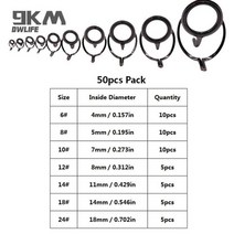 가이드 50 120pcs 스테인레스 스틸 도자기 반지 막대 수리 키트 낚싯대 77, 상자 없는 50pcs