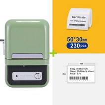 라벨프린터 Niimbot-B21 블루투스 블루투스 감열식 라벨 프린터 휴대용 핸드 프린터 바코드 라벨 스티, 03 Green Printer