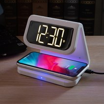 올인원 고속 무선충전기 에어팟프로 버즈 무선충전 다용도 UVC 살균기 탁상 알람시계 AL900UV, 화이트, 1개