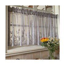 레트로커튼 빈티지커튼 디자인 봉집 커튼 레트로 그린 레이스 짧은 거실 용 반 주방용 욕실 발코니 찬장 문 홈