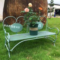 엔틱 철제 접이식 미니 야외 벤치 빈티지, 중간, F.오래된 녹색 숫자(총 높이 55길이 90폭 26)